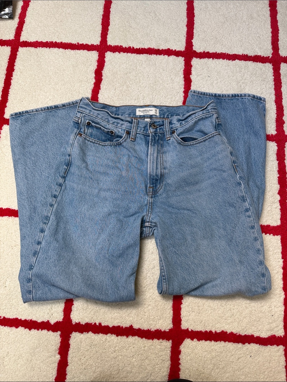 Abercrombie & Fitch Light Blue Mid-Rise Slouchy Jeans